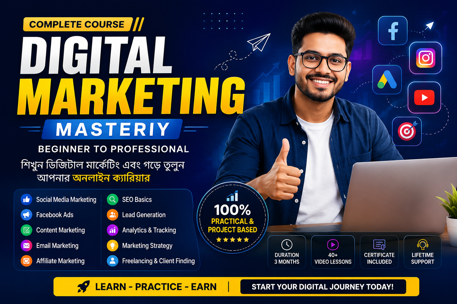 ডিজিটাল মার্কেটিং মাস্টারি – Beginner to Professional
